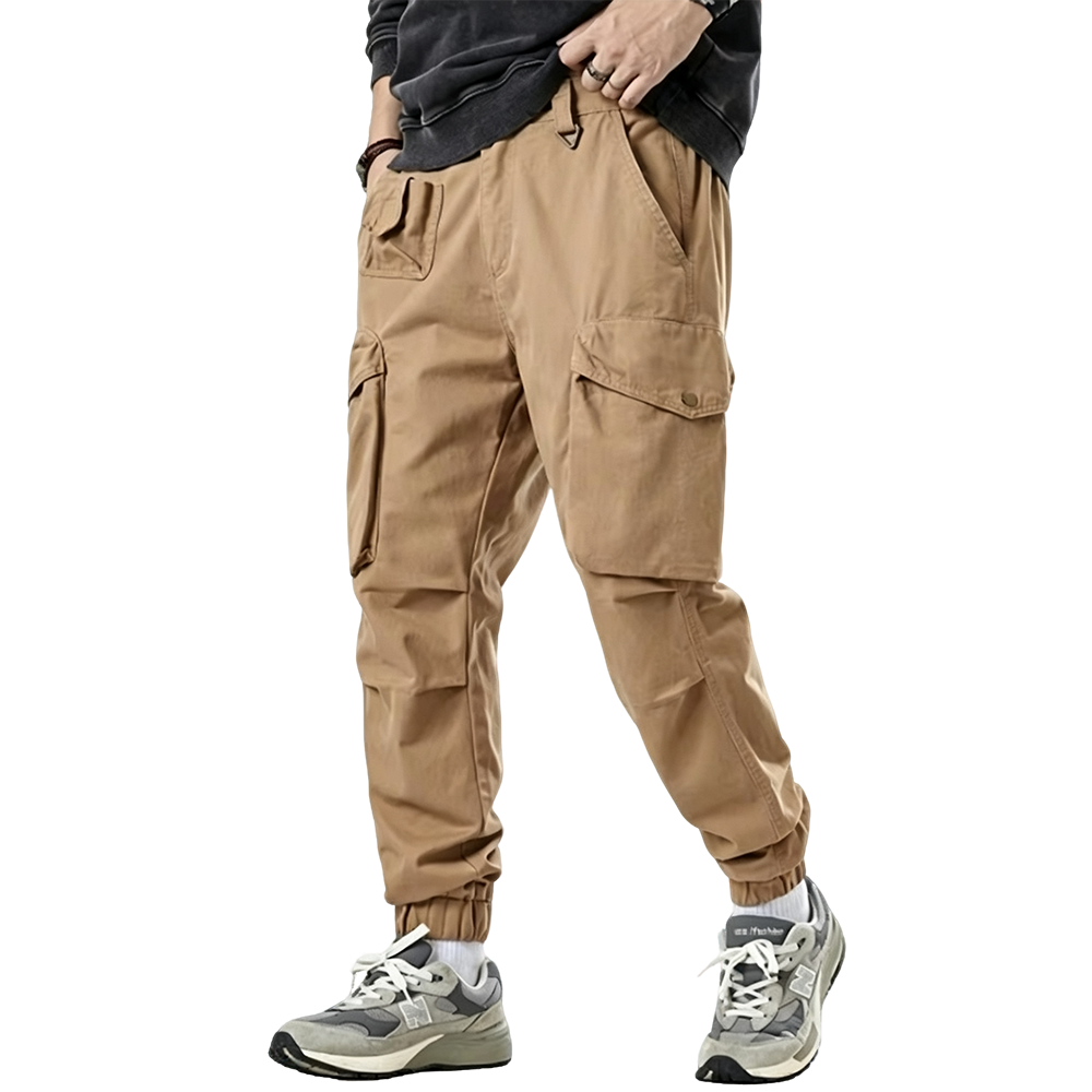 Mens Pure Cotton Casual Multi Pocket Jogger Cargo Pants