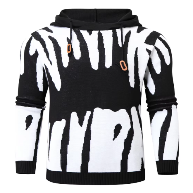 Mens Fashionable Casual Knitted Hoodie