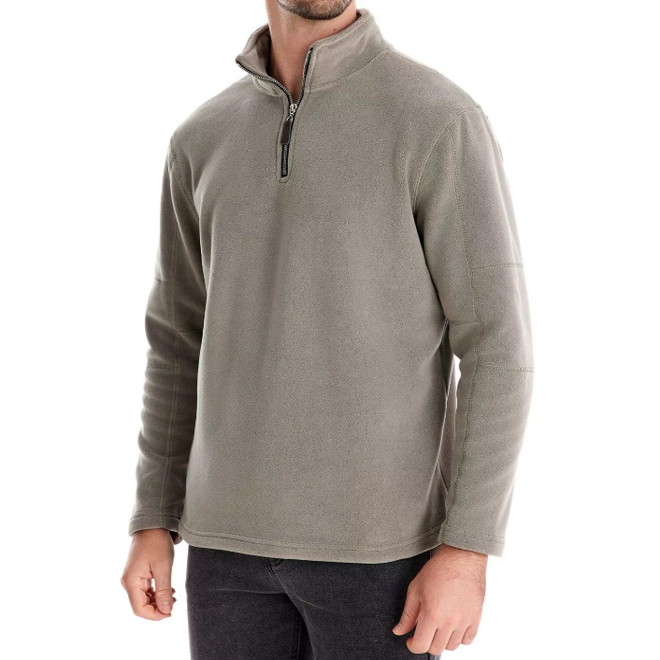 Mens Autumn Stand Up Collar One Third Zip Long Sleeved Sweatshirt