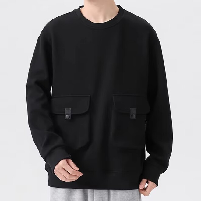 Wholesale 3 Pcs of Mens Loose Large Pocket Sweatshirts