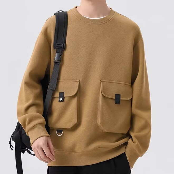 Wholesale 3 Pcs of Mens Loose Large Pocket Sweatshirts