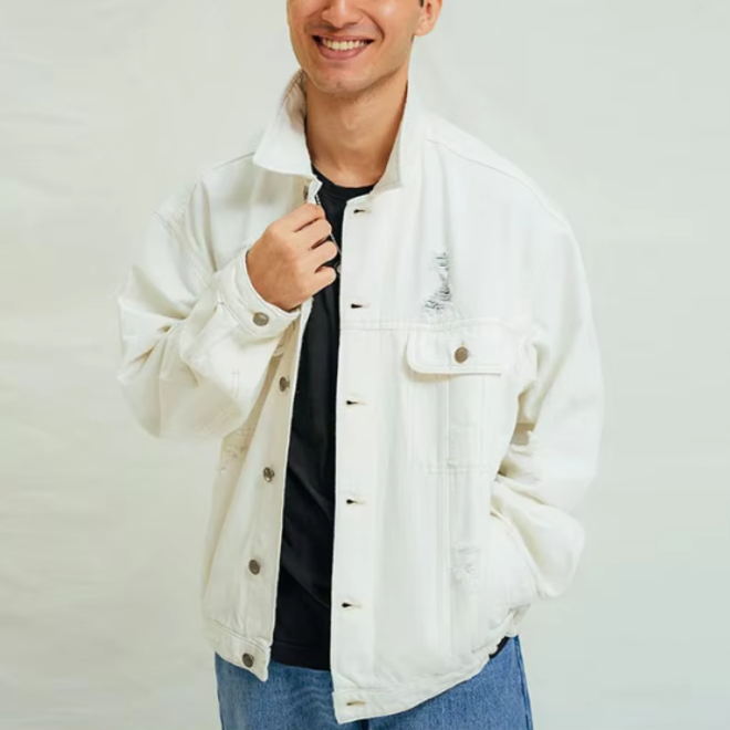 New Design Button Pocket Mens Denim Jacket