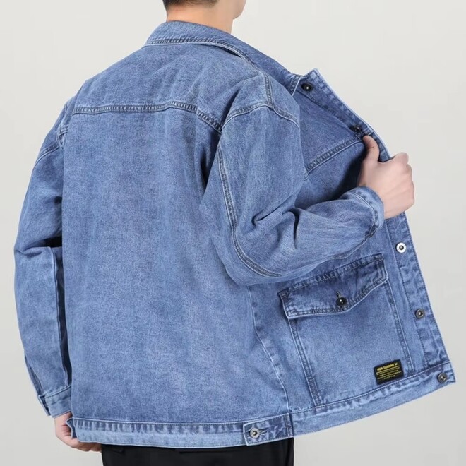 Mens Baggy Multi Pocket Denim Jacket
