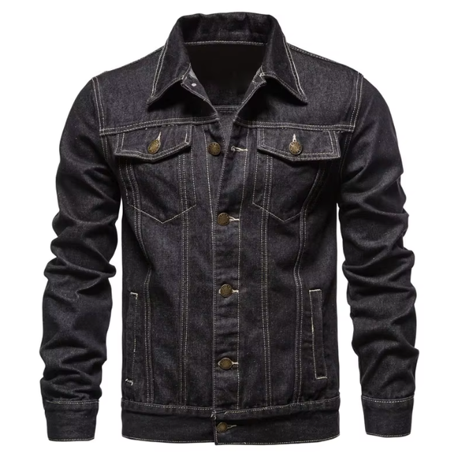 Wholesale 3 Pcs of Single Breasted Mens Slim Fit Denim Jackets