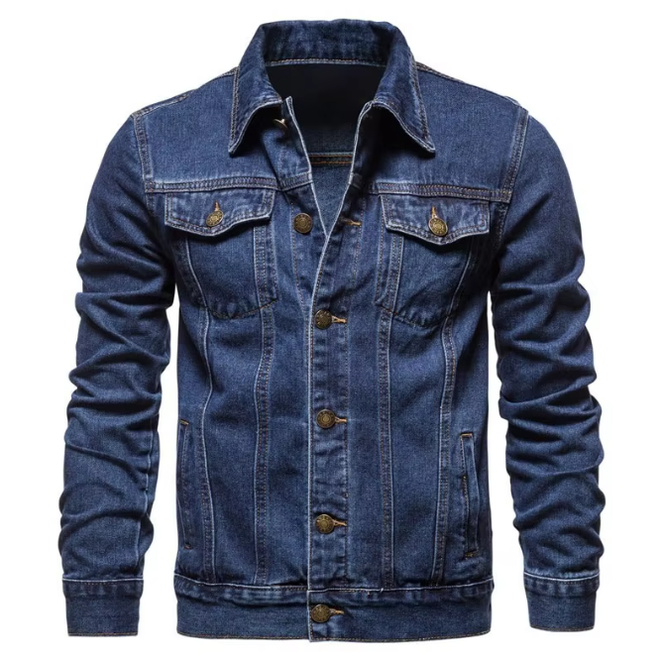 Wholesale 3 Pcs of Single Breasted Mens Slim Fit Denim Jackets