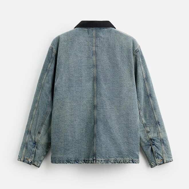 Contrast Color Cropped Denim Jacket
