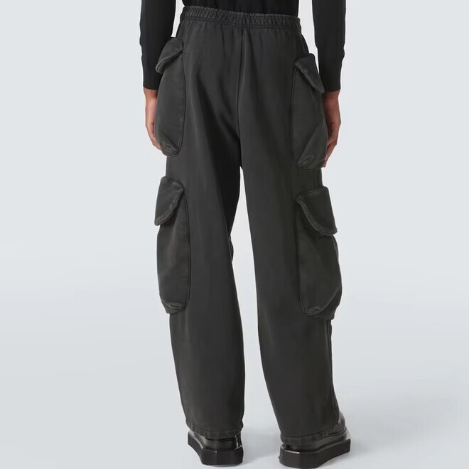 Thickening Waist Wide Leg Drawstring Fleece Sweatpants for Men