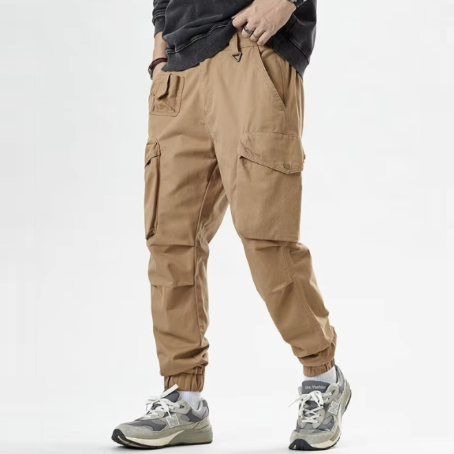Mens Pure Cotton Casual Multi Pocket Jogger Cargo Pants