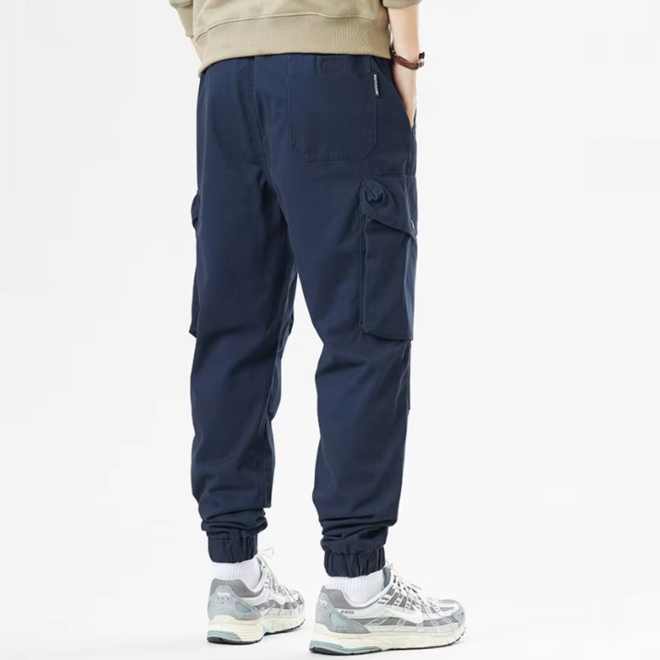 Mens Pure Cotton Casual Multi Pocket Jogger Cargo Pants