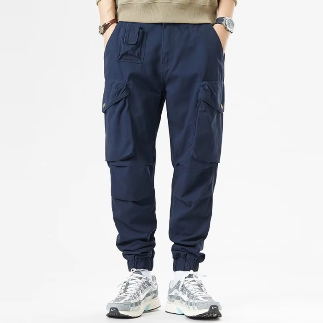Mens Pure Cotton Casual Multi Pocket Jogger Cargo Pants