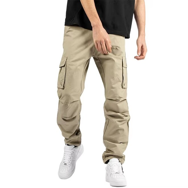 Multi Pocket Taper Leg Elastic Waist Cargo Pants