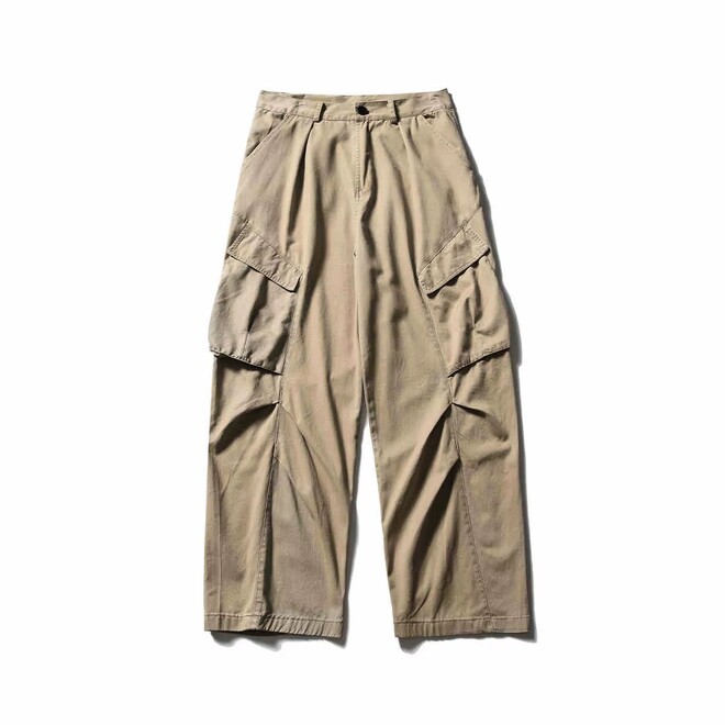 Wholesale 2 Prs of Mens Autumn Trendy Parachute Wide Leg Pleated  Cargo Pants