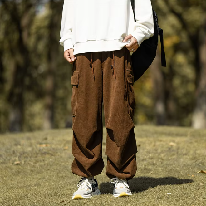 Casual Straight Leg Wide Leg Multi Pocket Cargo Pants