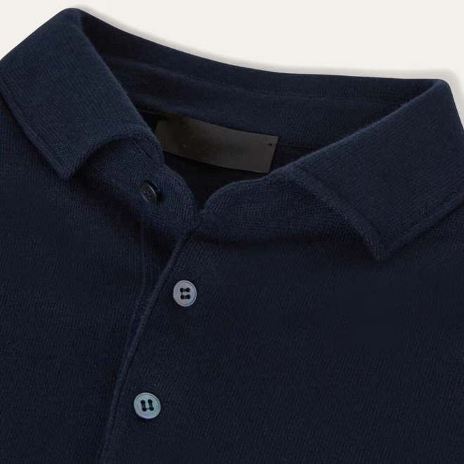Casual Style Turn Down Collar Knitted Polo Shirt for Men
