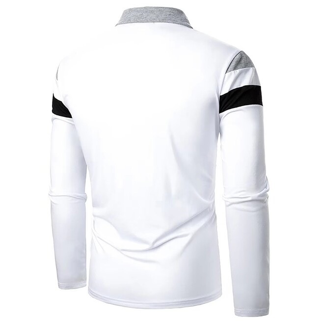 Mens Long Sleeve Zipper Polo Shirt