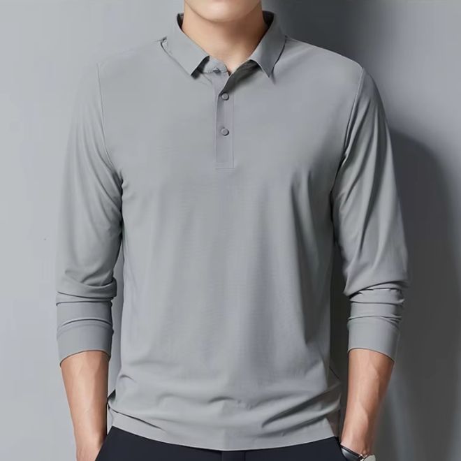 Wholesale 2 Pcs of Business Long Sleeves Polo Shirts