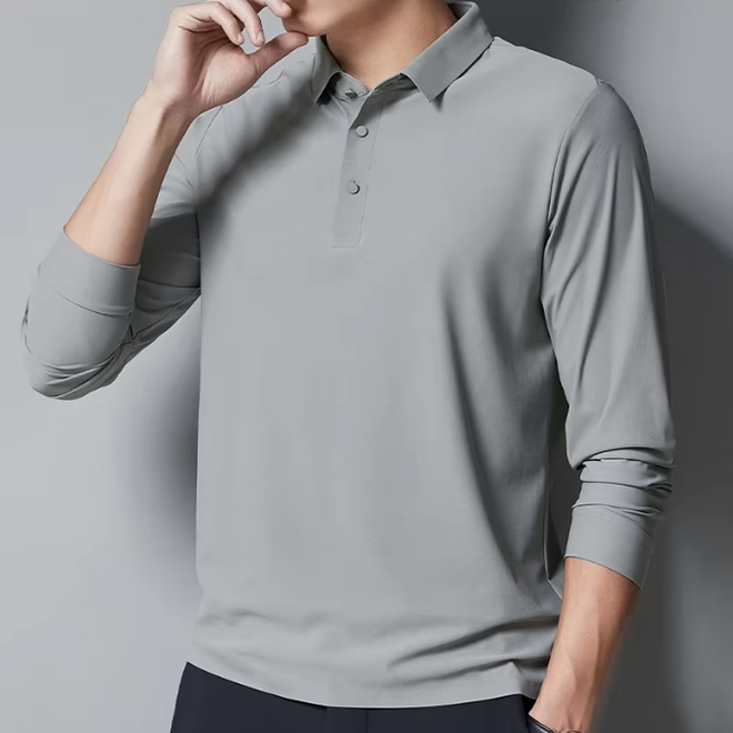 Wholesale 2 Pcs of Business Long Sleeves Polo Shirts