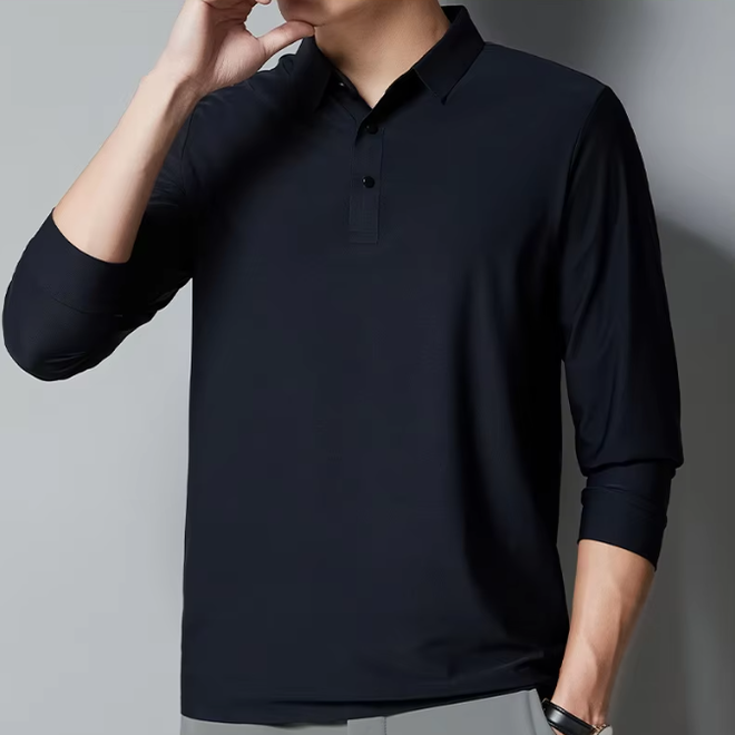 Wholesale 2 Pcs of Business Long Sleeves Polo Shirts