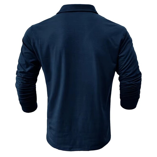 Cotton Long Sleeve Polo Shirt for Men