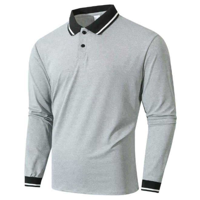 Mens Autumn Fashionable Long Sleeve Polo Shirts