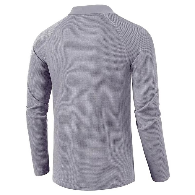 Mens Autumn Retro Fashionable Long Sleeved Polo T Shirts