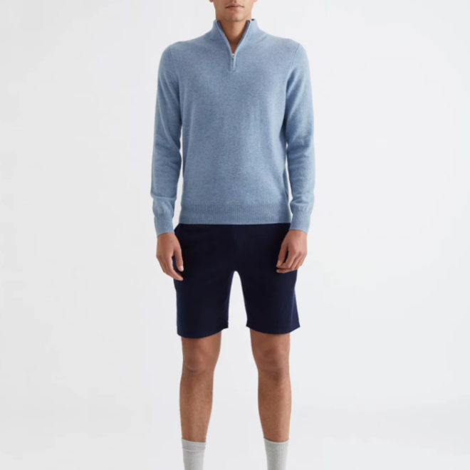 Half Zip Stand Collar Knitted Cashmere Polo Shirts