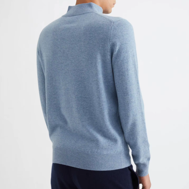 Half Zip Stand Collar Knitted Cashmere Polo Shirts