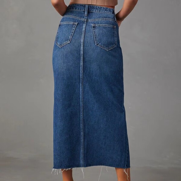 Wholesale 2 Pcs of Womens Split Denim Skirt