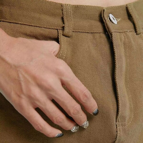 Womens Vintage Side Split Denim Long Skirt