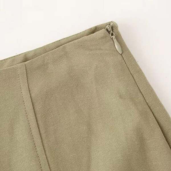 High Waisted Cowl Mid Length Skirt