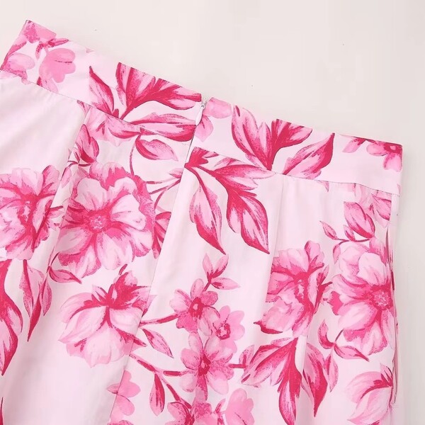 High Waisted A line Printed Skirt