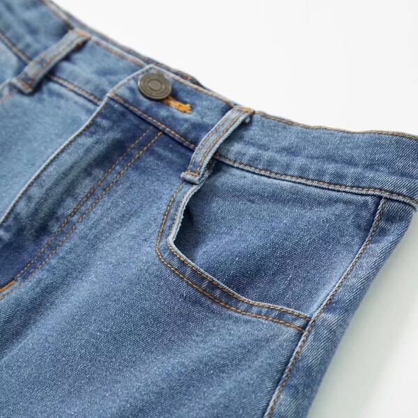 Womens New Fashion Ruffled Denim Skirt