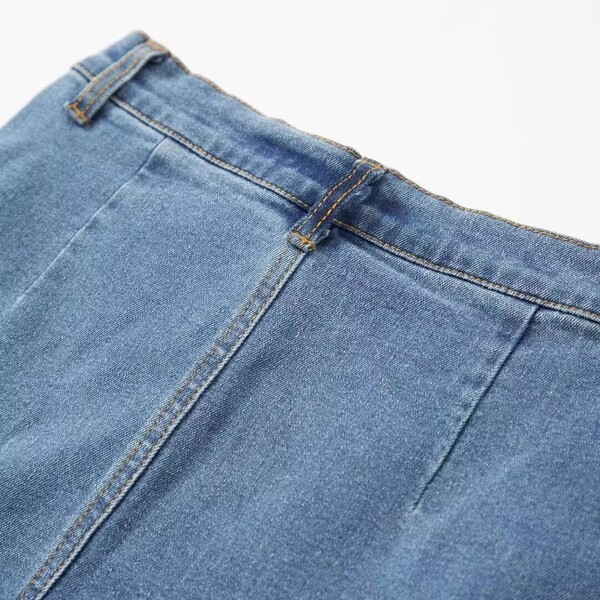 Womens New Fashion Ruffled Denim Skirt