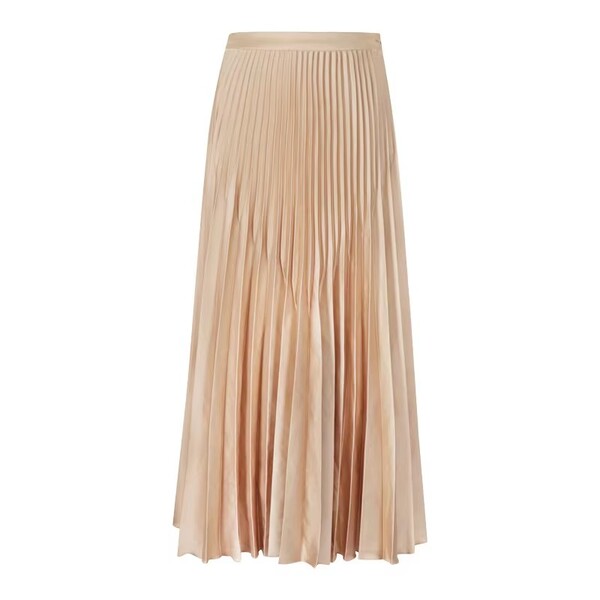 Womens Temperament High Waist Pleated Skirt